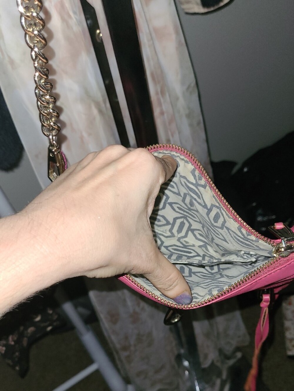 Rebecca Taylor Mac Crossbody Chain Strap Bag In Cherry Red - Picture 7 of 8